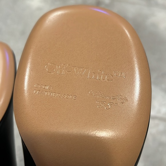 Off-White Leather Peculiar Spring High-Heeled Ankle Boots in Black, NEW, Size 38 - Picture 8 of 14